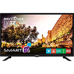 Smart TV LED 32" Britânia BTV32G51SN HD com Conversor Digital 2 HDMI 1 USB Wi-Fi Áudio Dolby - Preta