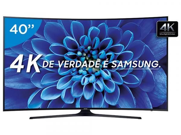 Smart TV LED Curva 40” Samsung 4K Ultra HD - 40KU6300 Conversor Digital 3 HDMI 2 USB Wi-Fi