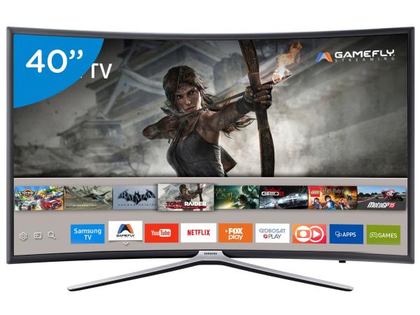 Smart TV LED Curva 40” Samsung Full HD 40K6500 - Conversor Digital Wi-Fi 3 HDMI 2 USB
