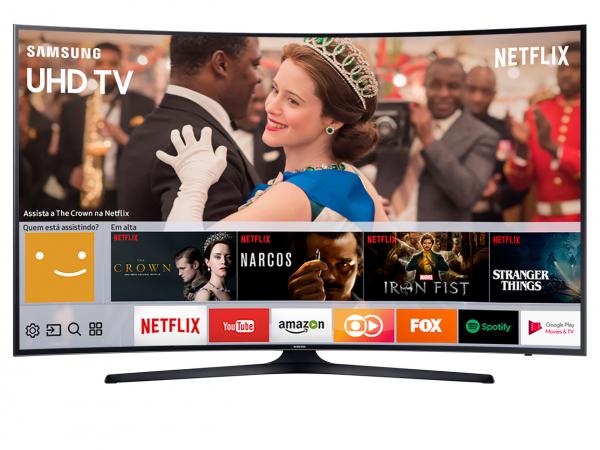 Smart TV LED Curva 55” Samsung 4K/Ultra HD - 55MU6300 Conversor Digital Wi-Fi 3 HDMI 2 USB DLNA