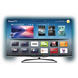 Smart TV LED 3D 47" Philips 47PFL8008 Full HD Ambilight Skype 4 HDMI 3 USB PMR 840Hz Wi-Fi 4 Óculos