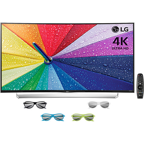Smart TV LED 3D 55'' LG 55UG8700 4K Ultra HD com Conversor Digital Wi-Fi 4 HDMI 3 USB 120Hz + 4 Óculos