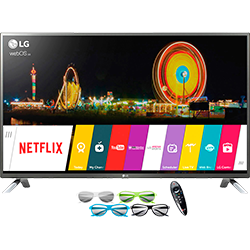 Smart TV LED 3D 55" LG Cinema 55LF6500 Full HD com Conversor Digital 3 HDMI 3 USB Wi-Fi + 4 Óculos 3D