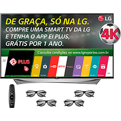 Smart TV LED 3D 65" LG 65UF9500 4K Ultra HD com Conversor Digital 4 HDMI 3 USB Wi-Fi 4 Óculos 3D 1 Dual Play 120Hz