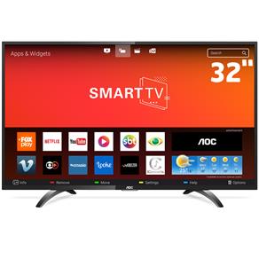 Smart TV LED 32" HD AOC LE32S5970S com Wi-Fi, Botão Netflix, App Gallery, Conversor Digital Integrado, Entradas HDMI e USB