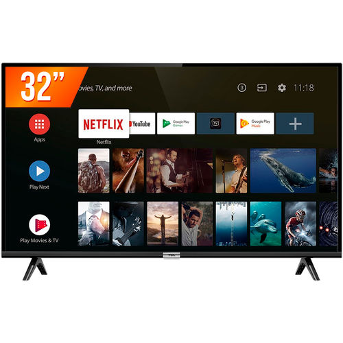 Smart Tv Led 32'' HD Tcl 32s6500s 2 Hdmi 1 USB Android os Wi-Fi