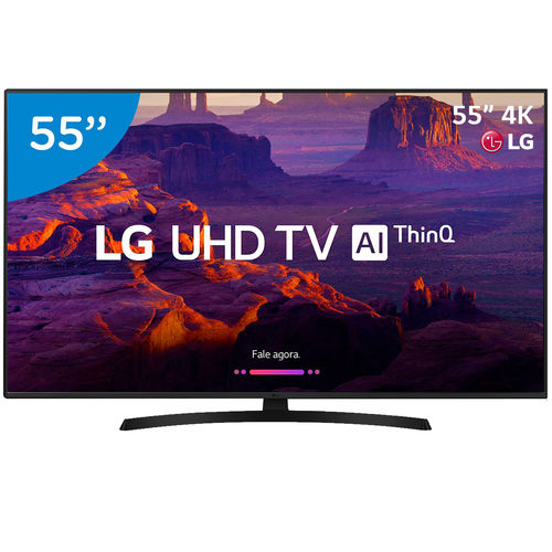 Smart TV LED LG 55" Ultra HD 4k com Suporte de Parede 4 HDMI 3 USB Wi-Fi Dts Virtual X Sound Sync 60Hz Inteligencia Artificial