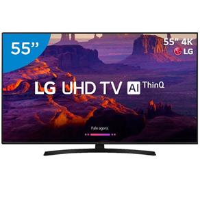 Smart TV LED LG 55" Ultra HD 4k com Suporte de Parede 3 HDMI 2 USB Wi-Fi Dts Virtual X Sound Sync 60Hz Inteligencia Artificial