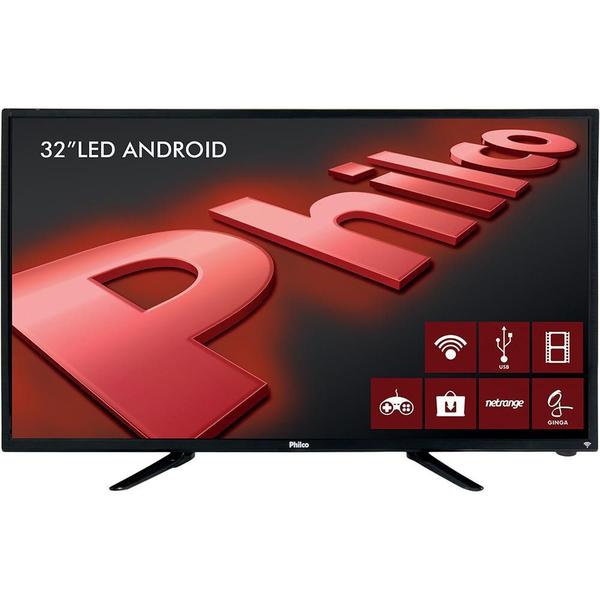 Smart Tv LED 32'' Philco HD Conversor Digital 2 HDMI 2 USB Wi-Fi Android PH32B51DSGWA - Preta