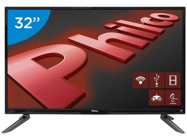 Smart TV LED 32” Philco PH32C10DSGWA Wi-Fi - Conversor Digital 2 HDMI 2 USB