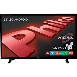 Smart TV LED 32" Philco PH32E20DSGWA HD com Conversor Digital 2 USB 2 HDMI Wi-Fi Android - Preta