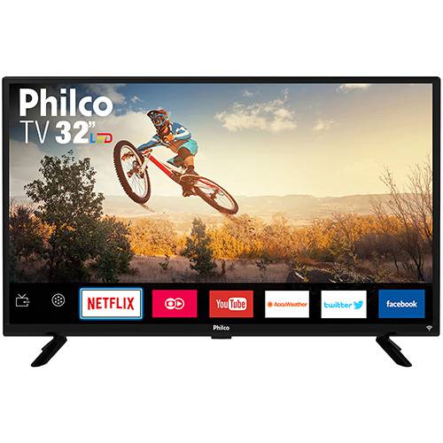 Smart TV LED 32" Philco PTV32G50SN HD com Conversor Digital 2 HDMI 1 USB Wi-Fi Áudio Dolby Preta