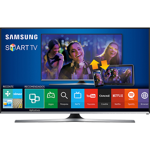 Smart TV LED 32" Samsung 32J5500 Full HD com Conversor Digital 3 HDMI 2 USB Wi-Fi 120Hz