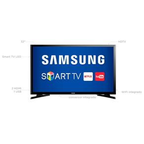 Smart TV LED - 32 Samsung UN32J4300 - Conversor Digital Wi-Fi 2 HDMI 1 USB - Bivolt