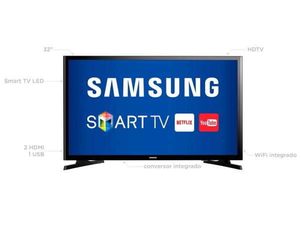 Smart TV LED 32 Samsung UN32J4300 - Conversor Digital Wi-Fi 2 HDMI 1 USB