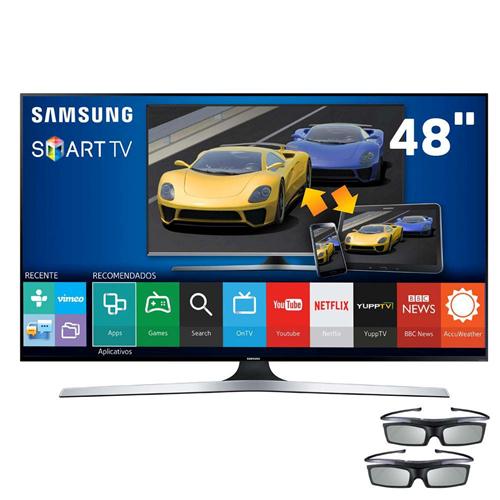 Smart TV LED 32" Samsung UN32J5500AGXZD Full HD com Conversor Digital 3 HDMI 2 USB Wi-Fi 240Hz