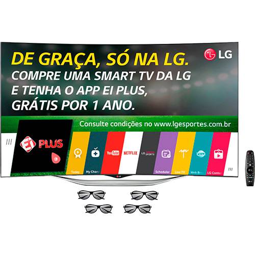 Smart TV OLED 55" LG Cinema 3D 55EC9300 Full HD Conversor Digital 3 HDMI 3 USB Wi-Fi 120Hz - 4 Óculos 3D