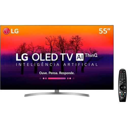 Smart Tv Oled 55" Ultra Hd 4k Lg Oled55b8ssc  com Inteligência Artificial Thinq Ai, Wi-fi e Controle Smart Magic