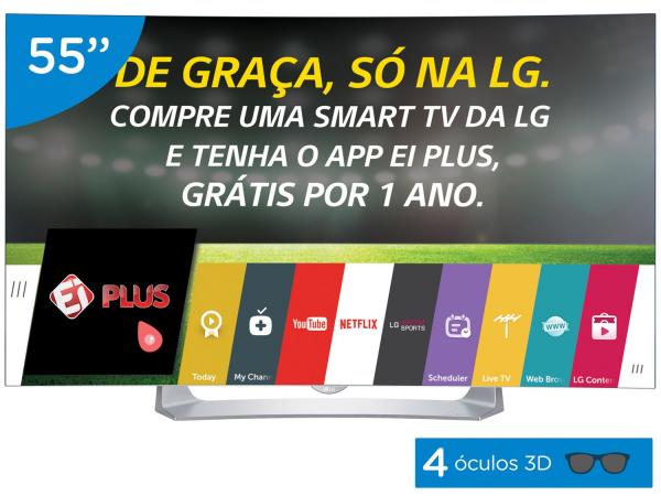 Tudo sobre 'Smart TV OLED Curva 55” LG Full HD 3D 55EG9100 - Conversor Digital 3 HDMI 3 USB Wi-Fi 4 Óculos'