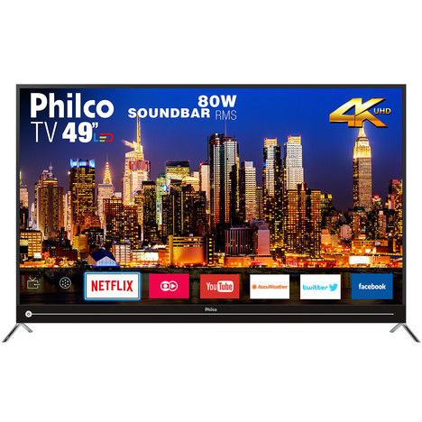 Smart Tv Philco 4K 49' Ptv49g50sn com Função Netflix Bivolt
