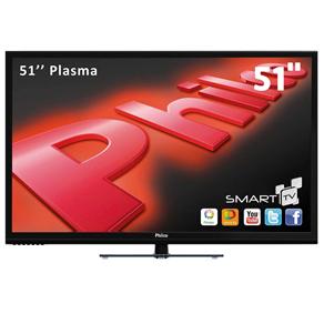 Smart TV Plasma 51" HD Philco PH51U20PSGW com Conversor Digital, Wi-Fi Integrado, Entradas HDMI e Entrada USB