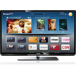 Smart TV Plus LED 42" Philips 42PFL5007 Full HD 4 HDMI 3 USB C/ Adaptador Wi-Fi Incluso