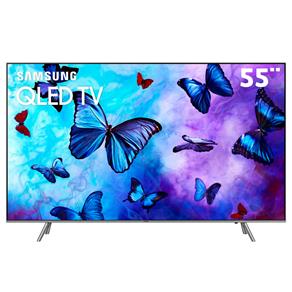 Smart TV QLED 55" UHD 4K Samsung 55Q6FN com Modo Ambiente, Pontos Quânticos, HDR1000, Controle Remoto Único, Comando de Voz, HDMI e USB - 2018