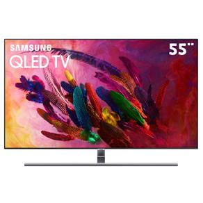 Smart TV QLED 55" UHD 4K Samsung QN55Q7FN com Conexão Invisível, Modo Ambiente, Pontos Quânticos, HDR, Design 360º, Controle Remoto Único - 2018