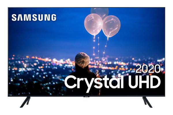 Samsung Smart TV Crystal UHD TU8000 4K, Design Sem Limites, Controle Único, Visual Livre de Cabos, Modo Ambiente Foto