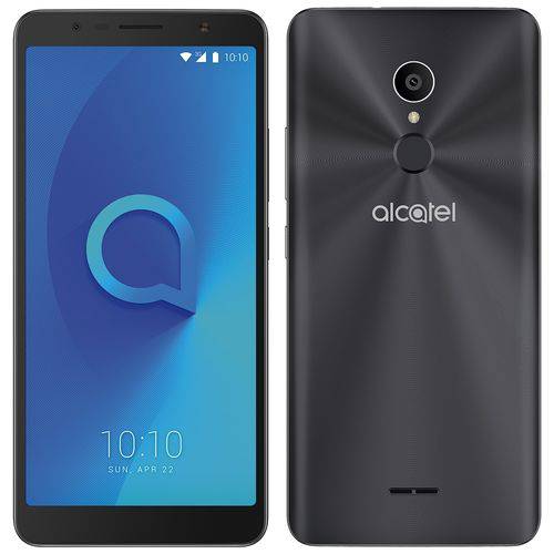 Smartphone Alcatel 3c Preto, Dual Chip, Tela 6.0'', Android 7.0, Câmera 13mp, Memória 16gb, Tv Digital - 3g