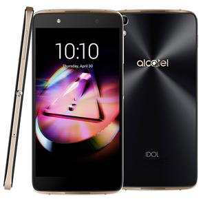 Smartphone Alcatel Idol 4 Lite Preto/Dourado Tela 5.2”, Memória 16GB + 3GB RAM, Câmeras com Flash 13MP + 8MP, Android 6.0, 4G e Processador Octa Core