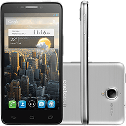 Smartphone Alcatel Idol Dual Chip Desbloqueado Android 4.1 Tela 4.7" 16GB 3G Wi-Fi Câmera de 8MP - Prata