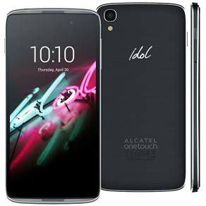 Smartphone Alcatel Idol 3 Preto com Tela 4.7”, Dual Chip, 4G, Câmera 13MP, Android 5.0 e Processador Quad Core de 1.2GHz