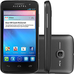 Smartphone Alcatel M Pop Desbloqueado Preto Dual Chip, Android 4.1, Processador 1GHz, Câmera 5MP, 3G e Wi-Fi
