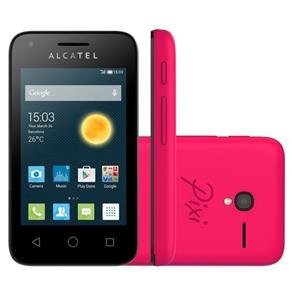 Smartphone Alcatel One Touch PIXI3 4009I, 3.5”, 4 GB, Dual Chip, Android 4.4, Dual Core, Câmera 5 MP, Preto e Rosa - Desbloqueado