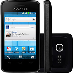 Smartphone Alcatel OT-4007E Pixi Dual Chip Desbloqueado Claro Android 2.3 Tela 3.5" 100MB 3G Wi-Fi Câmera 2MP - Preto