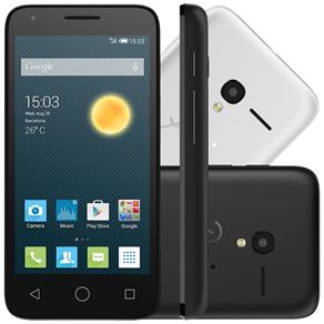 Smartphone Alcatel PIXI3 4 -5" - 4G Android 5.1 Quad Core 1.0GHz 8GB Câmera 8MP Tela 4 -5" - Preto/Branco