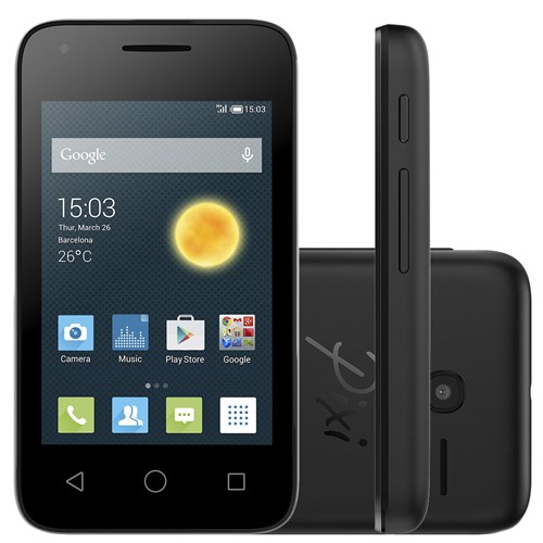 Smartphone Alcatel Pixi3 3.5Pol 4009I-Paalbr1-1 Dual Preto