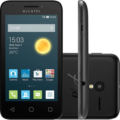 Smartphone Alcatel Pixi 3 Single Chip Desbloqueado Android 4.4 Tela 3.5" Câmera 5mp Preto