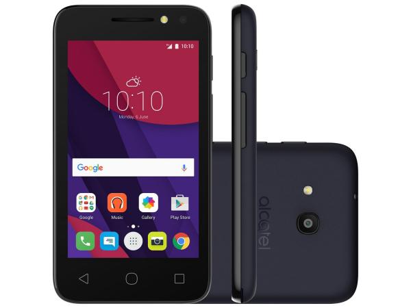 Smartphone Alcatel PIXI4 4 Colors 8GB Preto - Dual Chip 3G Câm. 8MP Tela 4” Proc. Quad Core