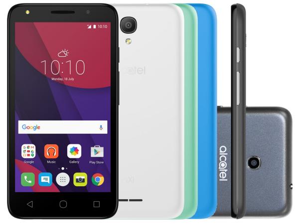 Smartphone Alcatel PIXI4 5 Colors 8GB Preto - Dual Chip 3G Câm. 8MP + Selfie 8MP Cartão 8GB