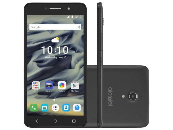 Smartphone Alcatel PIXI4 6 8GB Preto 3G Quad Core - Tela 6 Câm. 13MP + Selfie 8MP Dual Chip