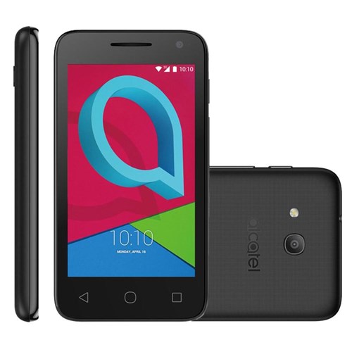 Smartphone Alcatel Pixi4 Dual Chip, Preto, Tela 4`, 3G+Wifi, Android 6, 8Mp, 8Gb