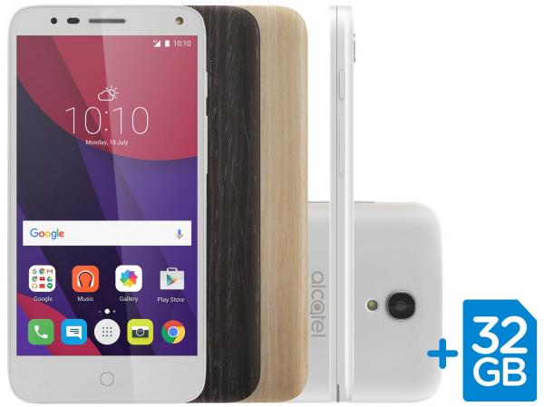 Tudo sobre 'Smartphone Alcatel POP4 5 Premium 8GB Branco 4G - Câm. 13MP + Selfie 8MP Tela 5” HD com Cartão 32GB'