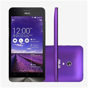 Smartphone Asus A501cg Zenfone 5 Roxo 16Gb 5 Tela Hd Ips Processador Intel Dual Core 1 6 Ghz Android 4 4