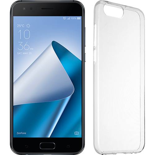 Smartphone Asus Zenfone 4 Dual Chip Android 7 Tela 5.5" Qualcomm Snapdragon 32GB 4G Câmera 12 8MP (Dual Traseira) + 1 Capa - Preto