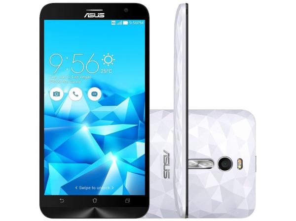 Smartphone Asus ZenFone 2 Deluxe 128GB Branco - Dual Chip 4G Câm. 13MP + Selfie 5MP Tela 5.5