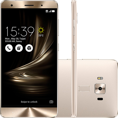 Smartphone Asus Zenfone 3 Deluxe Dual Chip Android 6.0 Tela 5.7" 256GB 4G Câmera de 23MP - Prata