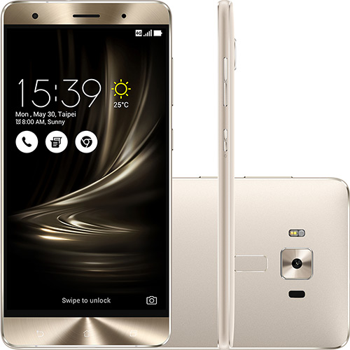 Smartphone Asus Zenfone 3 Deluxe Dual Chip Android 6.0 Tela 5.7" Qualcomm Snapdragon 2,15 GHz 64GB 4G Câmera 23MP - Prata