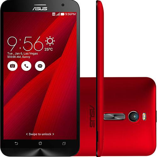 Smartphone Asus Zenfone 2 Dual Chip Desbloqueado Android 5.0 Tela 5.5'' 16GB 4G Wi-Fi Câmera 13MP - Vermelho